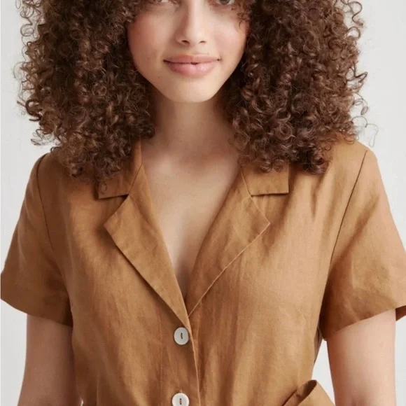 Quince Brown Button-Down Dress - Picture 4 of 8